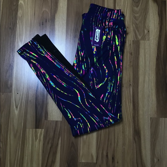 Navy blue print active leggings S/M - Picture 5 of 6